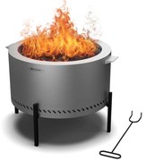 Blumfeldt Ignite Pure огнище, ниско задимяване, скара за барбекю, неръждаема стомана, преносимо, капак за дъжд, дръжки за пренасяне