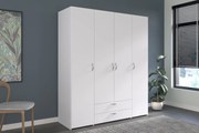 Гардероб Dorm 4-врата-White-Χωρίς πατάρι