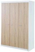 Детски гардероб с дъбов декор в бял и естествен цвят 131x190 cm Gabriella - Roba