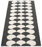 Черна и кремава пътека за открито и закрито 70x150 cm Poppy Black Vanilla – Pappelina