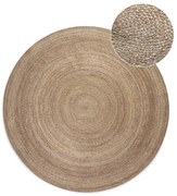Сиво-бежов двустранен ютен кръгъл килим ø 140 cm Braided – Hanse Home