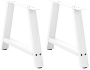 4012841 vidaXL Крака за масичка за кафе, А-образни, 2 бр., бели, 70 x (42-43) см, стомана