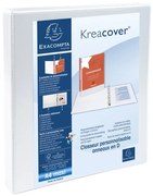 Exacompta Папка Kreacover, А4, с 4 ринга, 3 джоба, PP, 38 mm, бяла