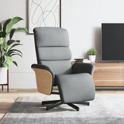 356601 vidaXL Реклайнер стол с поставка за крака, светлосив, плат