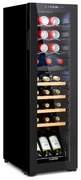 Klarstein Bovella 27 Duo+, двузонен охладител за вино, 74 литра, 27 бутилки, стъклена врата