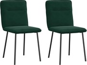 4101211 vidaXL Трапезни столове, 2 бр, тъмнозелени, кадифе