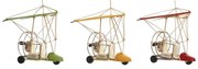 Декоративна фигурка DKD Home Decor Червен Метал Зелен Жълт (32 x 18,5 x 25 cm) (3 броя)