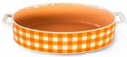 Horecano - Керамична тава овална оранжево каре 27,3x16,5xh5см (3088-О)