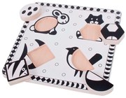 Bigjigs - Дървен пъзел - Черно-бели домашни любимци