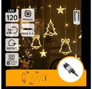 Aigostar - LED външна коледна гирлянда 120xLED/6W/230V/8 функции 3x0,6m IP44 топла бяла светлина + дистанционно управление