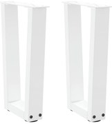 4012621 vidaXL Крака за масичка за кафе, V-образни, 2 бр., бели, 28 x (42-43,3) см, стомана