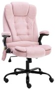 20574 vidaXL Масажиращ офис стол, розов, кадифе