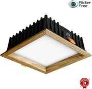 APLED - LED Лампа SQUARE WOODLINE LED/12W/230V 3000K 17x17 см дъб масивнo дървo