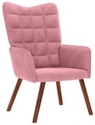 4016814 vidaXL Релакс стол, розов, кадифе