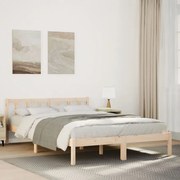 852436 vidaXL Екстра дълга рамка за легло, без матрак, 160x210 см, бор масив