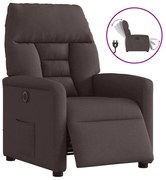 3303017 vidaXL Електрически реклайнер стол, тъмнокафяв, текстил