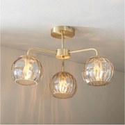 Endon 91968 - Повърхностно монтиран полилей DIMPLE 3xE14/25W/230V златист/димчато бежов