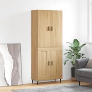 3195806 vidaXL Висок шкаф, дъб сонома, 69,5x34x180 см, инженерно дърво