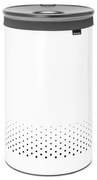 Кош за пране Brabantia 1004179, 60 л, Пластмасов капак, Пълнене без отваряне, Вентилационни отвори, Бял