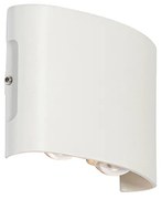 Външна стенна лампа бяла с LED 4-светлина IP54 - Silly