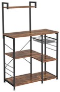 Кухненски стелаж MARGE кафяв/черен