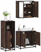 3300949 vidaXL Комплект мебели за баня от 3 части, кафяв дъб, инженерно дърво