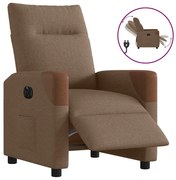 3323993 vidaXL Електрически наклоняем стол, кафяв, текстил