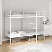 42000326 vidaXL Двуетажно легло без матрак Бяло 75x190 cm Стомана