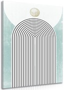 Картина на платно – Модерна синя дъга Mid-Century