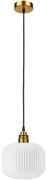 Пендел на шнур HECTOR 1xE27/15W/230V бял/месинг Ø 20 см