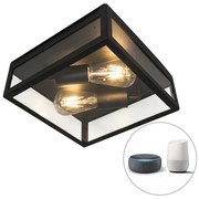 Индустриална интелигентна външна таванна лампа черна с 2 WiFi ST64 - Rotterdam