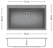 Leks BLOOM Композитна мивка за вграждане върху плот