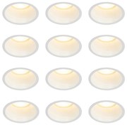 Комплект от 12 вградени прожектора бели GU10 70mm IP44 - Dept