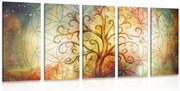 картини от 5 части – Дърво с цвете на живота