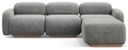 Сив модулен ъглов диван от букле Ailani – Makamii