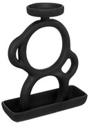 Свещник atmosphera Sab Olme, Керамика, Черен, 25 cm