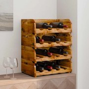 244491 vidaXL Стойки за вино, 4 бр, 16 бутилки, махагоново дърво масив