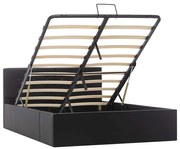 285512 vidaXL Легло с повдигащ механизъм, черно, изкуствена кожа, 120x200 cм