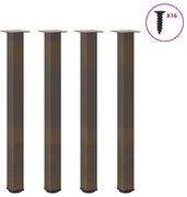 4012479 vidaXL Крака за бар маса, 4 бр., естествена стомана, 100-102 см, стомана