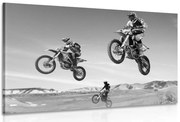 Картина на платно – За мотористи в черно-бяло изпълнение