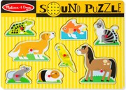 Melissa &amp; Doug - Дървен музикален пъзел с дръжки - Домашни любимци