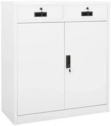 336409 vidaXL Офис шкаф, бял, 90x40x102 см, стомана