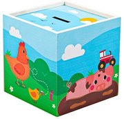 Bigjigs - Дървена касичка - Ферма