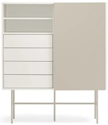 Светлосив и кремав висок скрин с плъзгащи се врати 120x140 cm Nube - Teulat