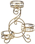 Стойка за цветя 64x60 см, златист цвят