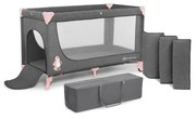 KINDERKRAFT - Пътна кошара JOY, сиво-розова
