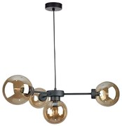 Пендел KALIOPE II 4xE14/50W/230V черен/опушен бежов