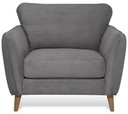 Тъмносиво кресло от рипсено кадифе Paris – Scandic