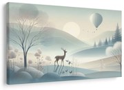 Картина на платно – Елен в мъглива долина при изгрев