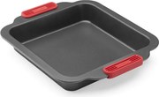 Тава за печене Lekue 1009437, 20x20 см, Керамично незалепващо покритие, Карбонова стомана, От +4°C до +240°C, Черен/Червен
